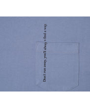 画像をギャラリービューアに読み込む, Message Print With Pocket T-shirt Blue

