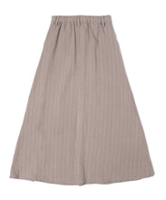 画像をギャラリービューアに読み込む, 【数量限定商品】Linen Stripe Long Skirt Greige
